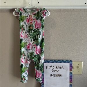 Floral Flamingo Kids One Piece